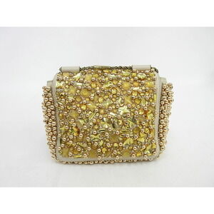 Chloe Jewel Chain Shoulder Leather Bag Gold Elsie